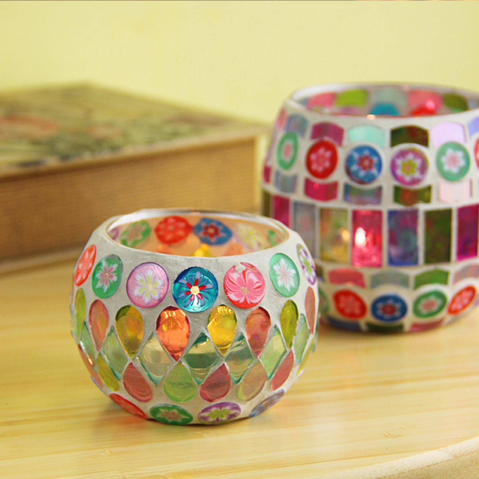 Candle Supplies Glass Jars - Porte-bougies en verre, porte-bougies multicolores en