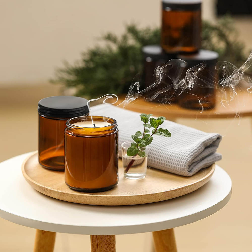 Bocaux en verre ambré de 8 oz  - Candle Supplies Glass Jars avis et prix