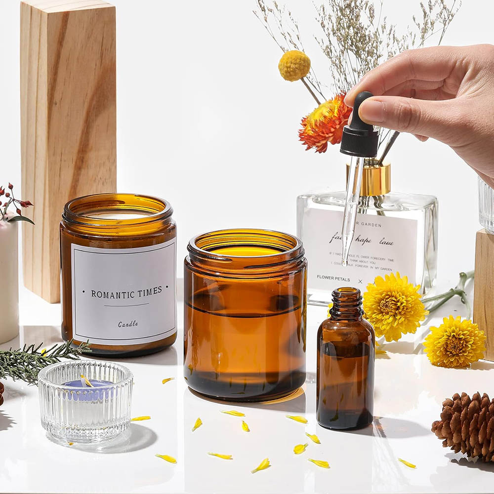 Bocaux en verre ambré de 8 oz  - Candle Supplies Glass Jars avis et prix